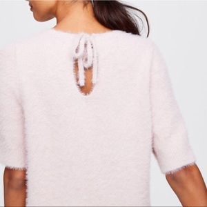 Ann Taylor LOFT Fuzzy Tie back sweater